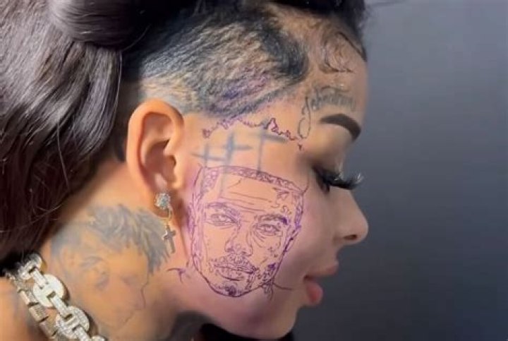 How many Blueface tattoos does Chrisean Rock have?